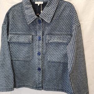 Solitaire Navy and White Striped Jacket